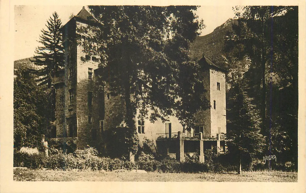 Schloss Bargra — Ansicht des zerstörten Schlosses — Verlag ARGRA - Vorderseite