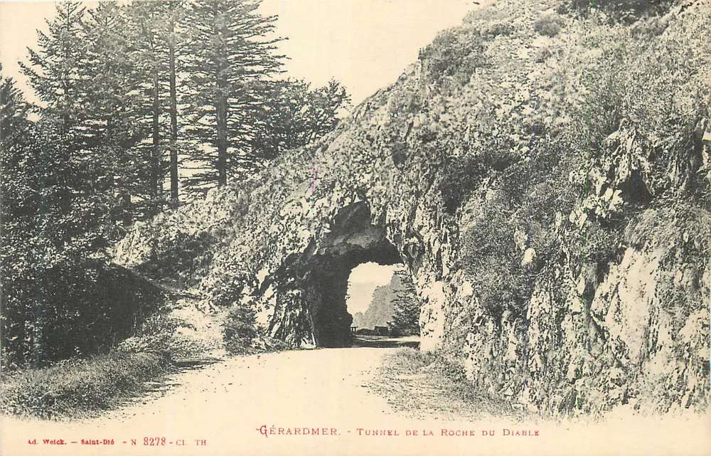 Gérardmer - Tunel da Roche du Diable — L.D. Welch, Saint-Dié, N° 8278 - CI TH - Frente