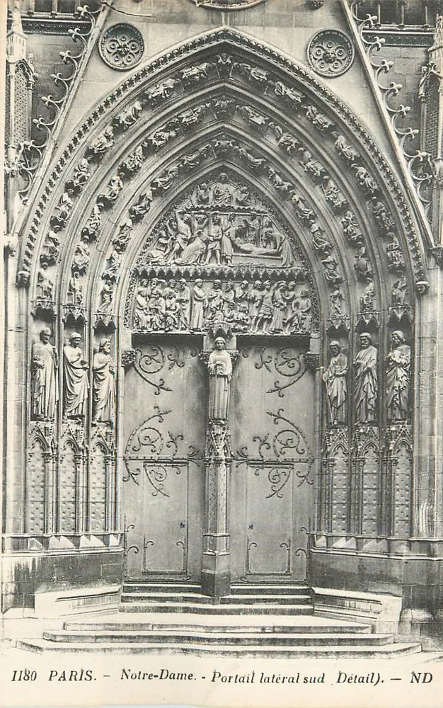 Paris - Notre-Dame - Detail des südlichen Portal - ND - Vorderseite