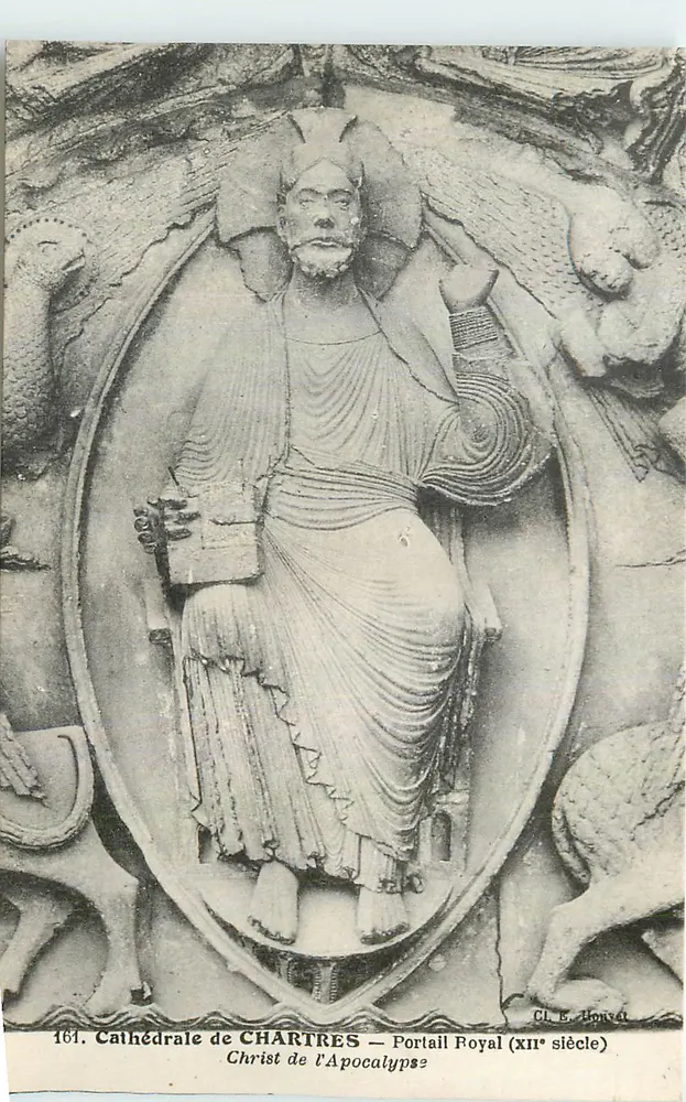 Christus des Apokalypse — Kathedrale von Chartres — Königlicher Portal (12. Jahrhundert) - Vorderseite