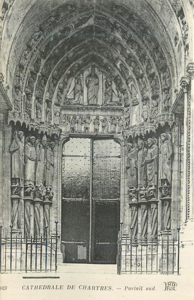 Catedral de Chartres — Portal sul — ND Hol. n° 49 - Frente