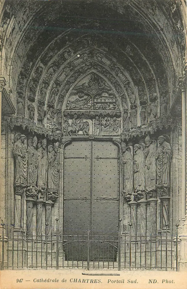 Catedral de Chartres — Portal Sul — ND. Fot. - Frente