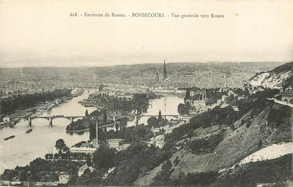 Intorno a Rouen - BONSECOURS - Vista generale verso Rouen - Recto
