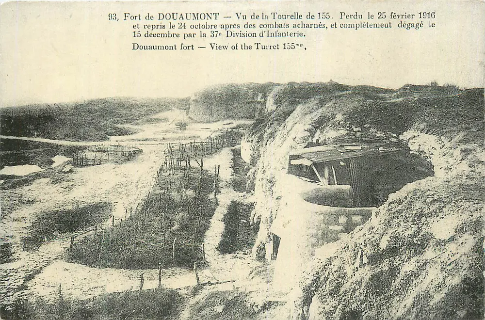 Fort de Douaumont — Ansicht der 155-Turm — Verloren am 25. Februar 1916, zurückgewonnen am 24. Oktober 1916 durch die 37. Infanteriedivision - Vorderseite