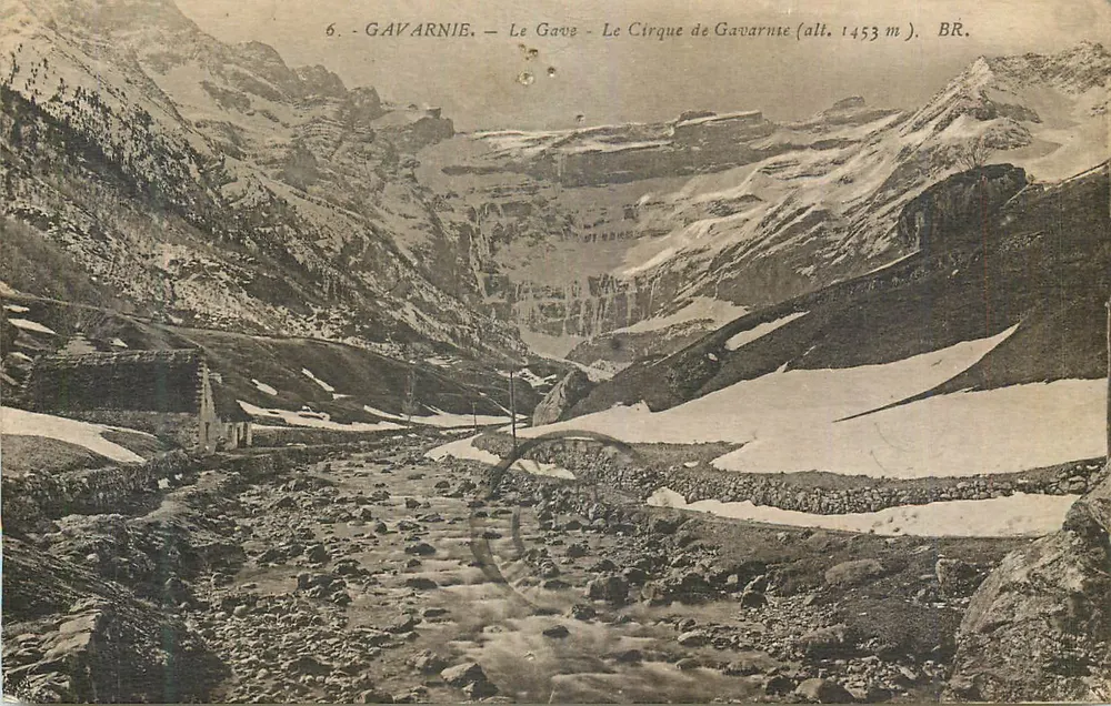 Gavarnie — Der Gave — Der Cirque de Gavarnie (Höhe 1453 m) — BR. - Vorderseite