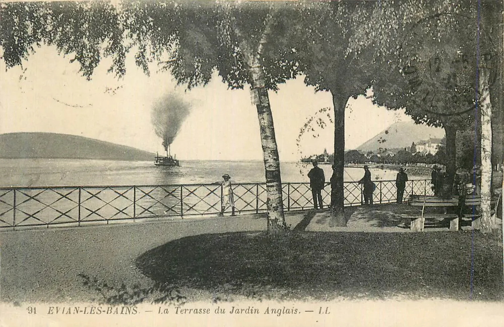 Evian-les-Bains — Ansicht der Terrasse des englischen Gartens — I.L. - Vorderseite