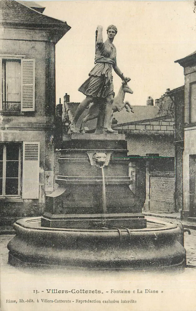 Villers-Cotterets — Fontaine « La Diane » — Risse, lib.-édit. - Vorderseite
