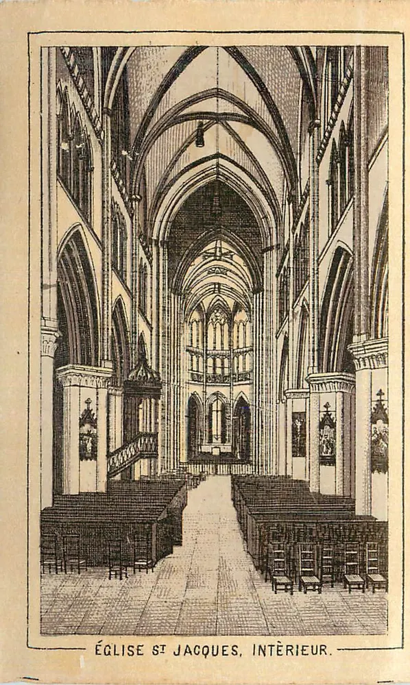 Igreja de São Jacó, interior — vista geral — gravura - Frente