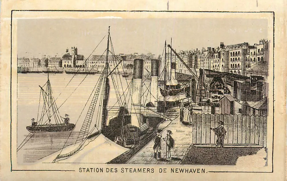 Station des Steamers de Newhaven — vue du port avec navires et quai - Vorderseite