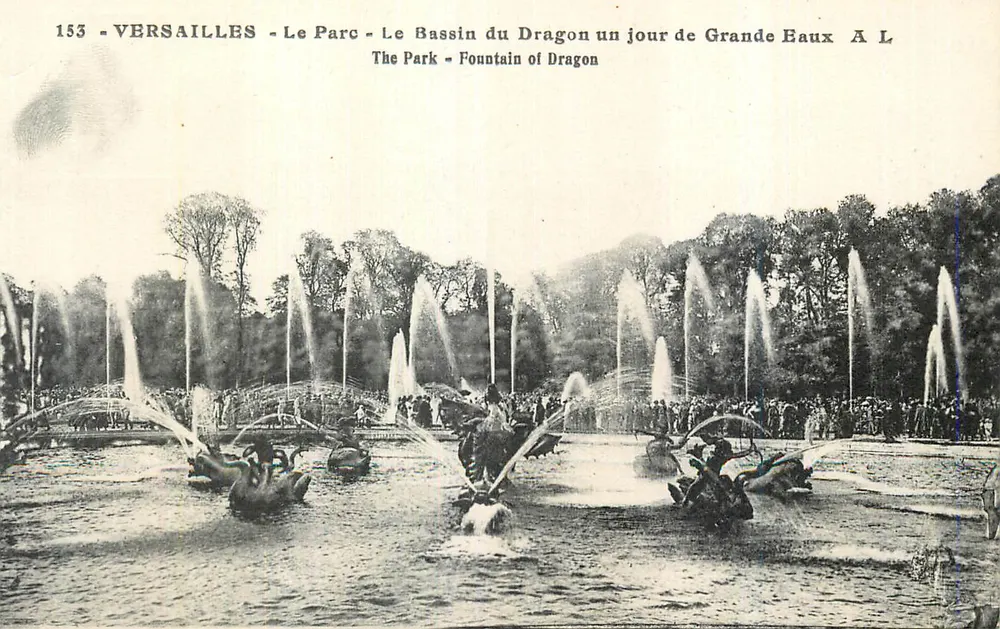 Versailles - Der Park - Der Drachenbecken an einem Tag der großen Wasser - A L - Vorderseite
