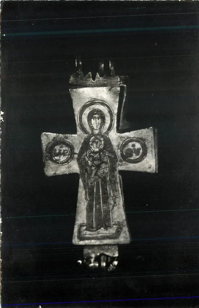 Ornamentale byzantinische Kreuz — Darstellung der Jungfrau mit Kind — unbekannter Verlag - Vorderseite