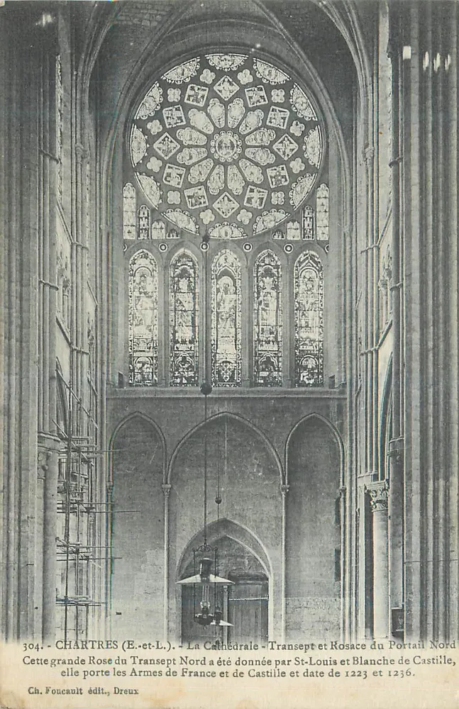 Chartres - Die Kathedrale - Transept und Rosette des Nordportals - Vorderseite