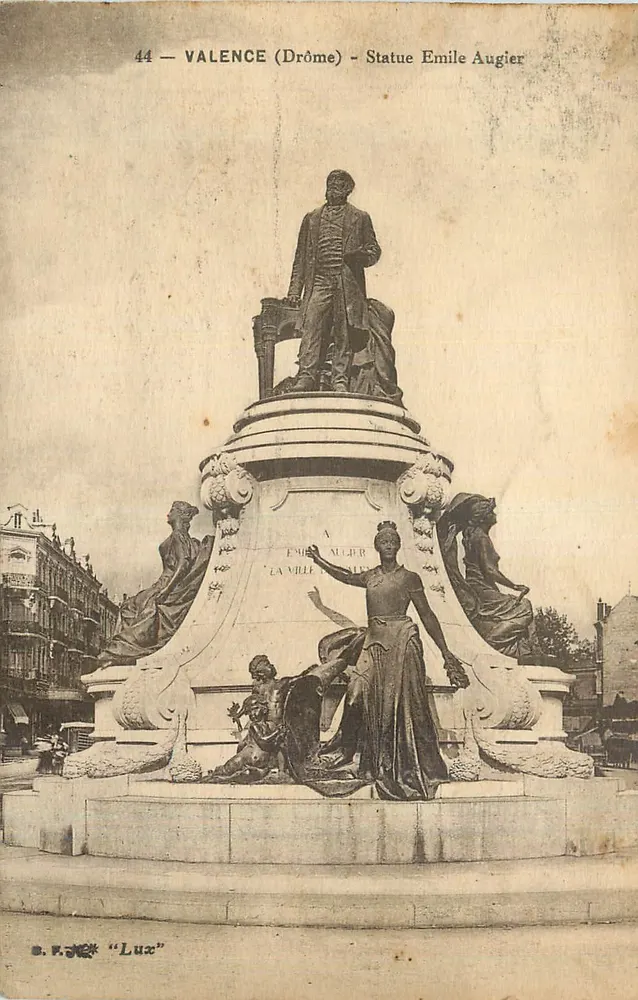 Valence (Drôme) — Statua Émile'a Augiera — B.P. Lux, n°44 - Awers