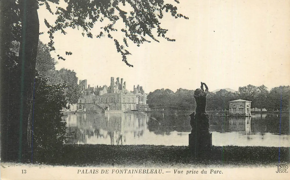 Palast von Fontainebleau — Ansicht vom Park — JNDhot, n°13 - Vorderseite