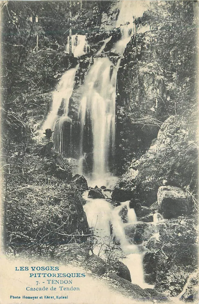 Os Vosges pitorescos — Cachoeira de Tendon — Foto Homemeyer e Khret, Epinal - Frente