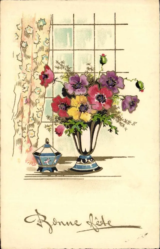 Blumen in einer Vase — Frohe Geburtstage — Imprint - Vorderseite