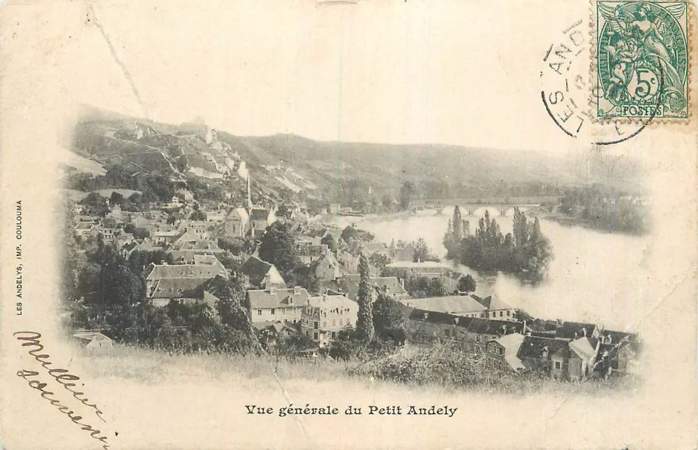 Vue générale du Petit Andely — éditeur LES ANDÉLYS, IMP. COULLOUMA - Frente