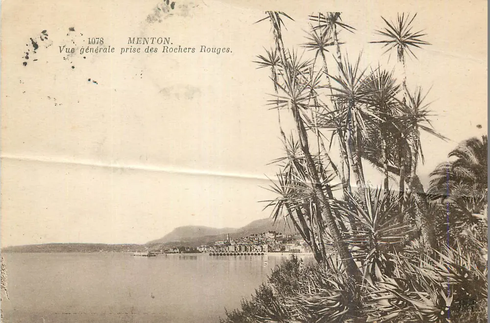Menton — Allgemeine Ansicht vom Cap Rocheux — Verlag unbekannt, Seriennummer 1078 - Vorderseite