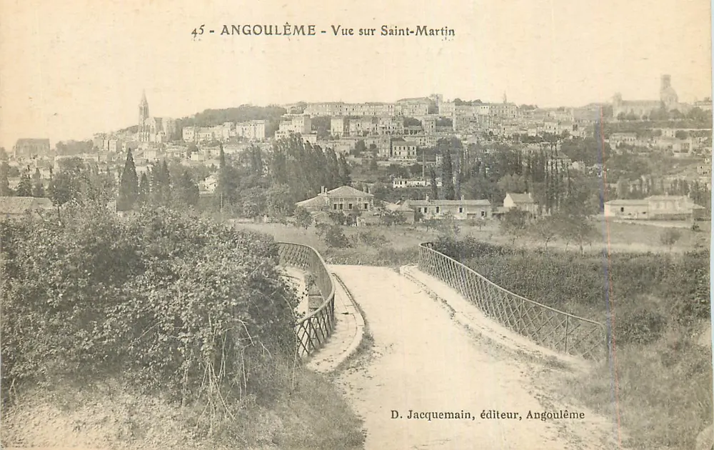 Angoulême - Vista sobre Saint-Martin — D. Jacquemain, editor, Angoulême, n°45 - Frente