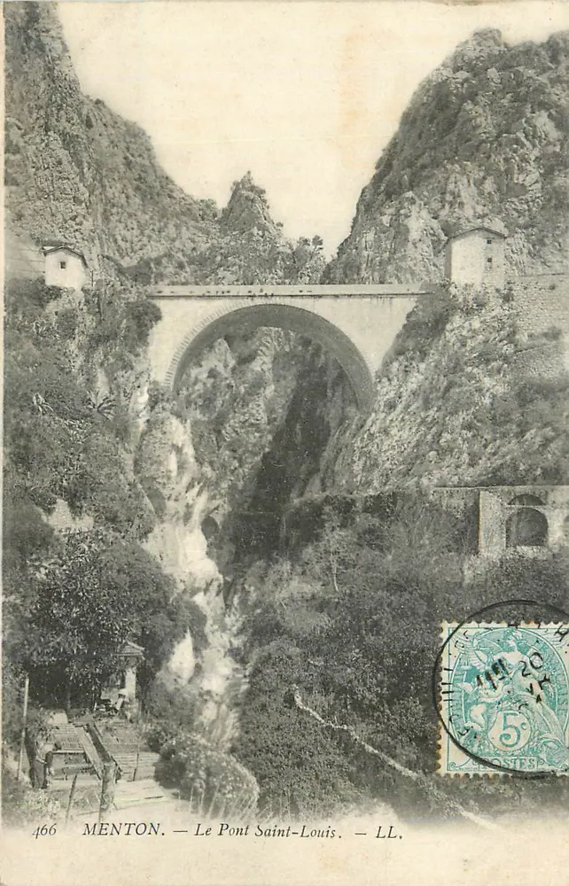 Menton — O Ponte Saint-Louis — LL, n° 466 - Frente