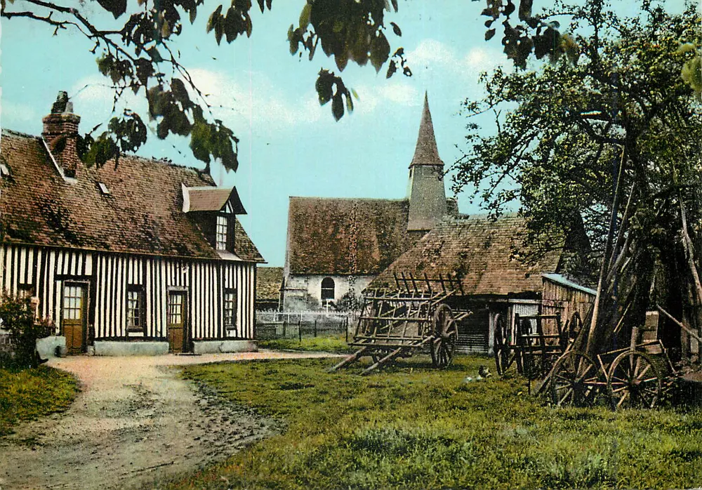 Église et maison à colombages — Éditeur : C. L. B. — N° 1234 - Recto