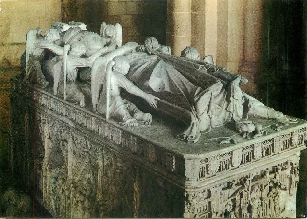 Tomba scolpita della cattedrale — dettagli della scena funeraria — editore non visibile - Recto