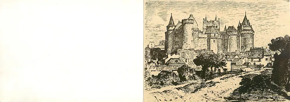 Castelo de Langeac — vista panorâmica — gravura - Frente