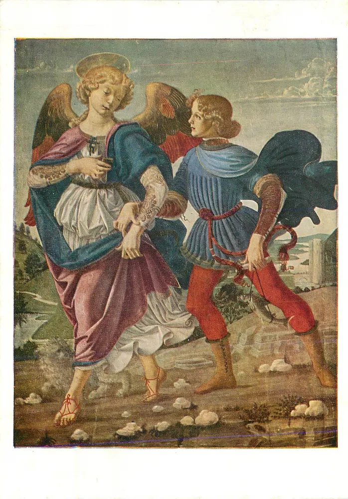 Saint Michel gegen den Teufel — Nachbildung einer italienischen Malerei — Verlag nicht sichtbar - Vorderseite