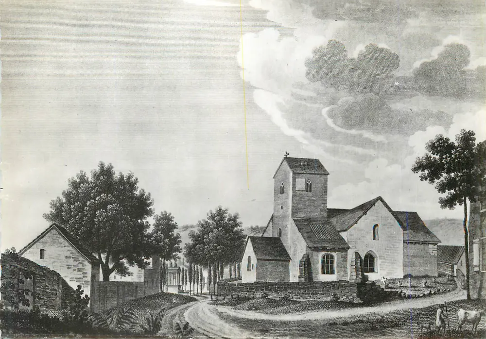 Kirche Saint-Évroult — historische Ansicht — Kupferstich - Vorderseite