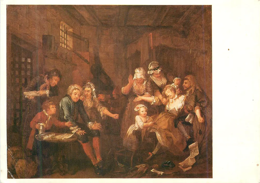 Cena de vida interior — pintura da época — editor desconhecido - Frente