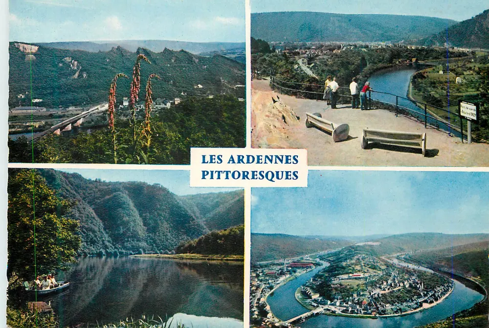 As Ardenas Pitorescas — vista panorâmica do paisagem fluvial e das colinas - Frente
