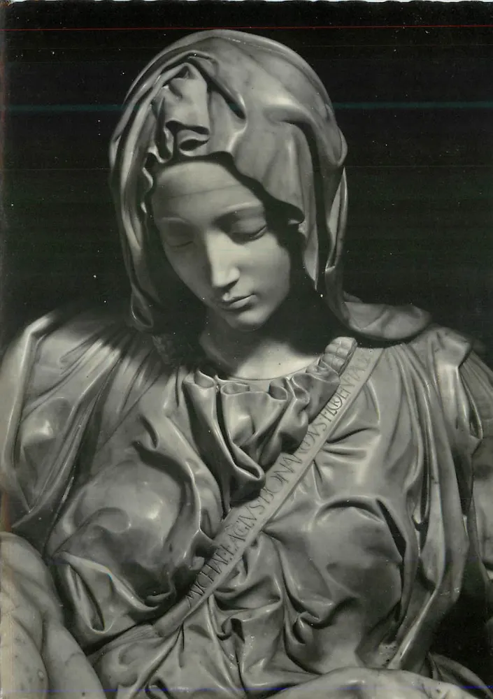 Statue der Jungfrau mit dem Kind — Detail — Photogravur - Vorderseite