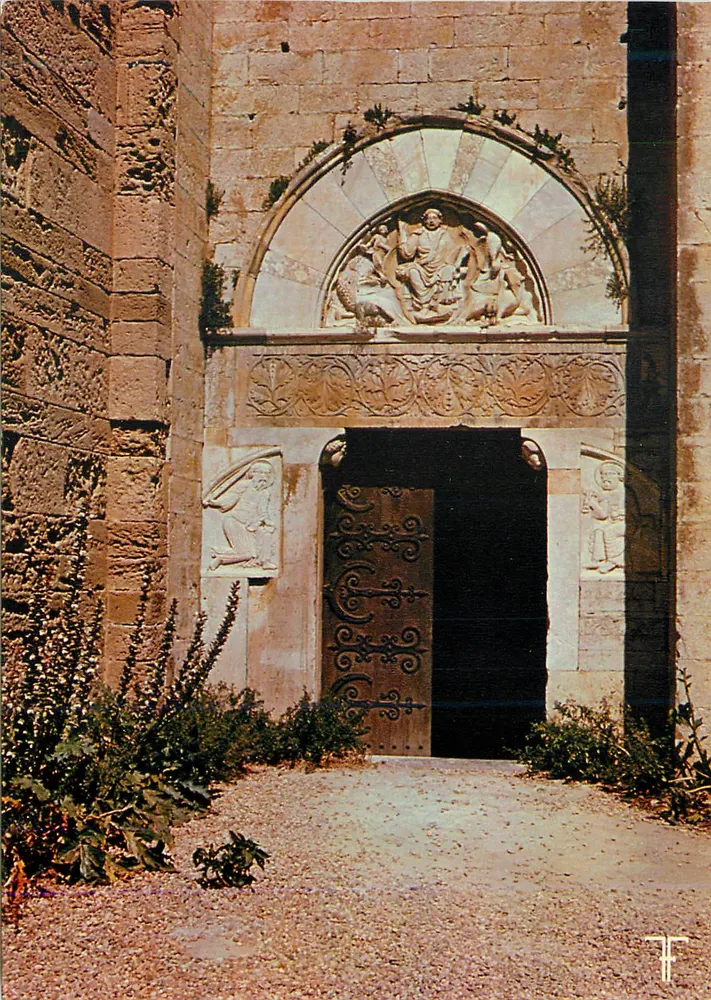 Portal der Kirche Saint-Pierre in Aniane — Skulptur des Jüngsten Gerichts — Verlag TF - Vorderseite