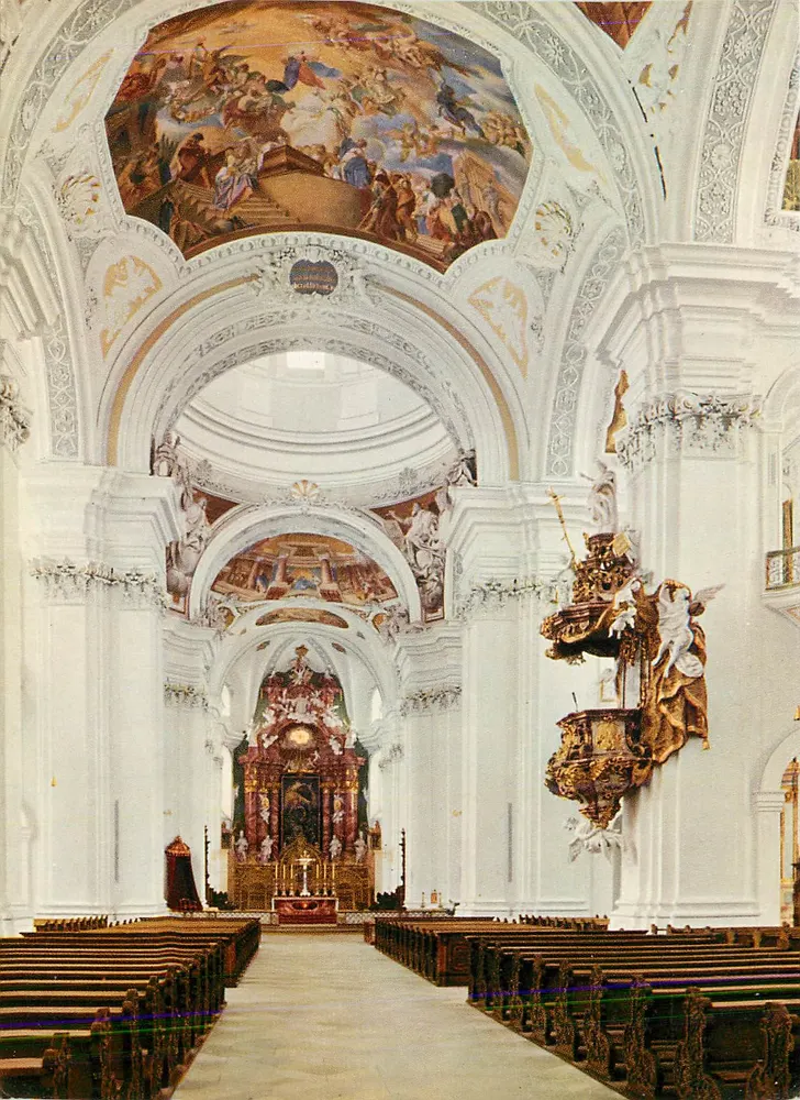 Innenansicht der Kirche — barocke Ausstattung und Fresken — unbekannter Verlag - Vorderseite