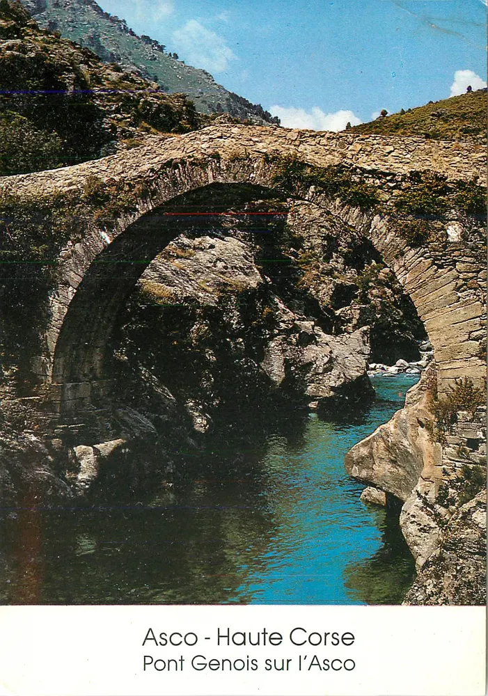 Asco - Haute Corse — Genoïs-Brücke über den Asco - Vorderseite