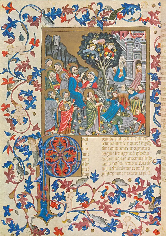 Biblische Szene — Religiöses Ereignis — Mittelalterliches Manuskript - Vorderseite
