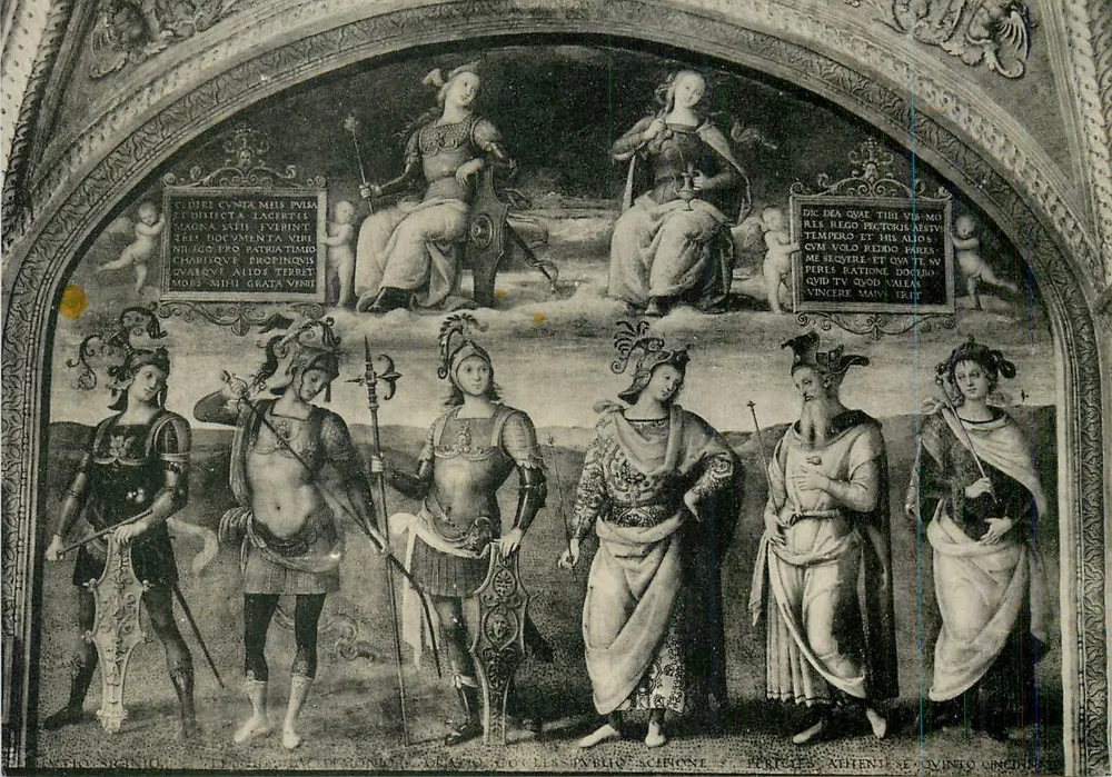 Scena mitologica — affresco della cappella della famiglia Medici — editore sconosciuto, numero di serie non visibile - Recto