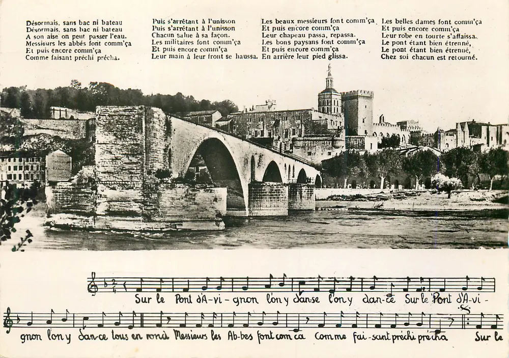 Ponte de Avignon — vista do ponte e da cidade — editor não identificado - Frente
