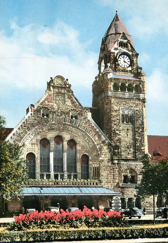 Estação de Verviers — vista do edifício com seu sino de relógio — editor anônimo, número de série não visível - Frente