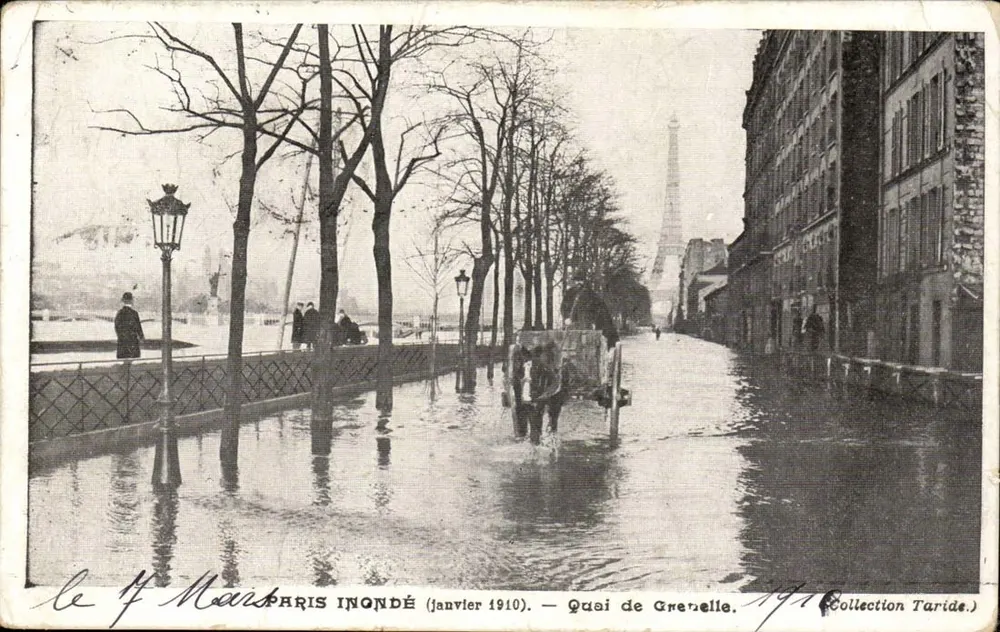 Paris überschwemmt (Januar 1910) — Quai de Grenelle — Sammlung Taride - Vorderseite