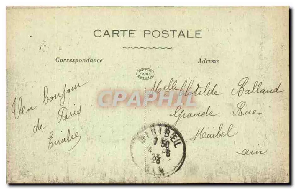 PARIS — Panorama tirado do Panteão — editor desconhecido, n° 93 - Verso