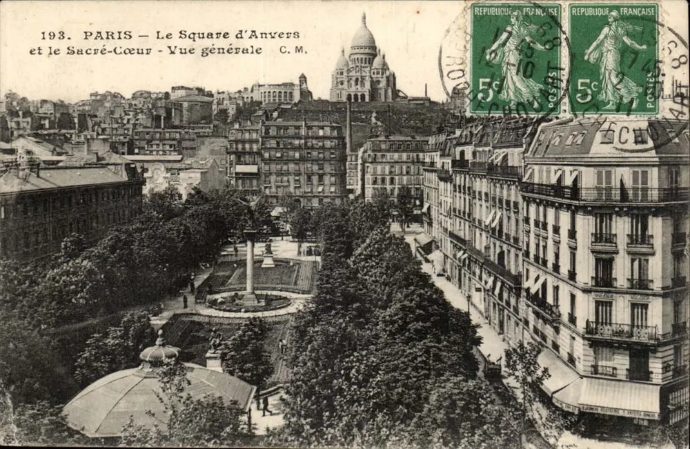 Paris — Le Square d'Anvers und der Sacré-Cœur — Allgemeine Ansicht — C.M. - Vorderseite