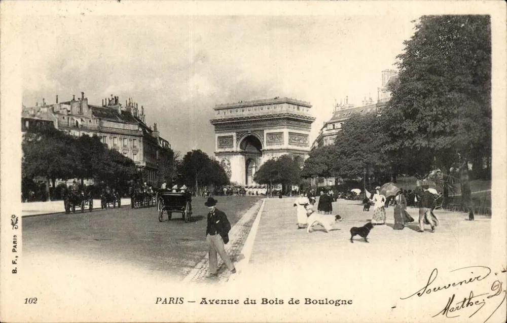 Paris — Avenue du Bois de Boulogne — B.F. Paris Nr. 102 - Vorderseite