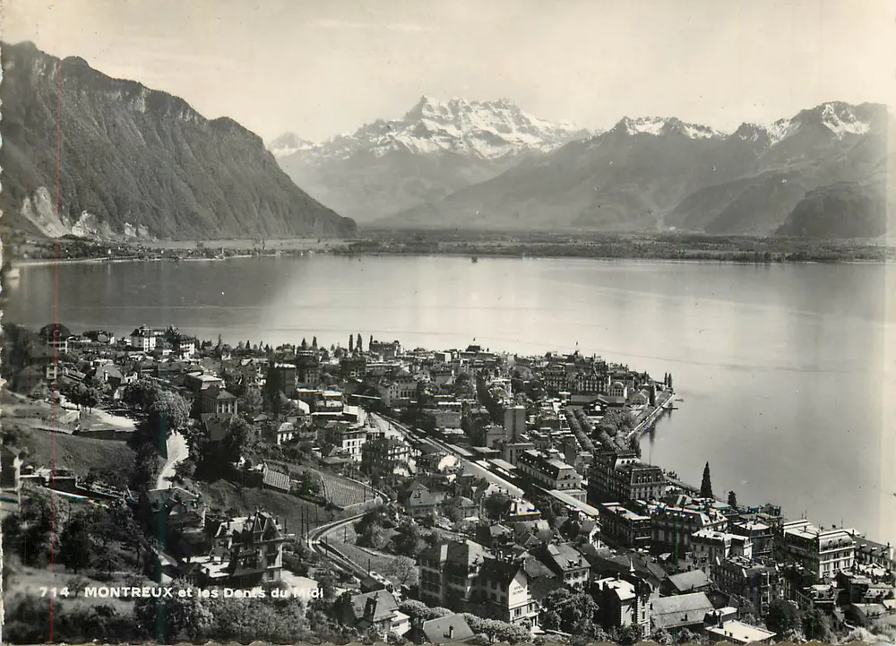 Montreux e as Dentes do Meio-dia — vista panorâmica — série 714 - Frente