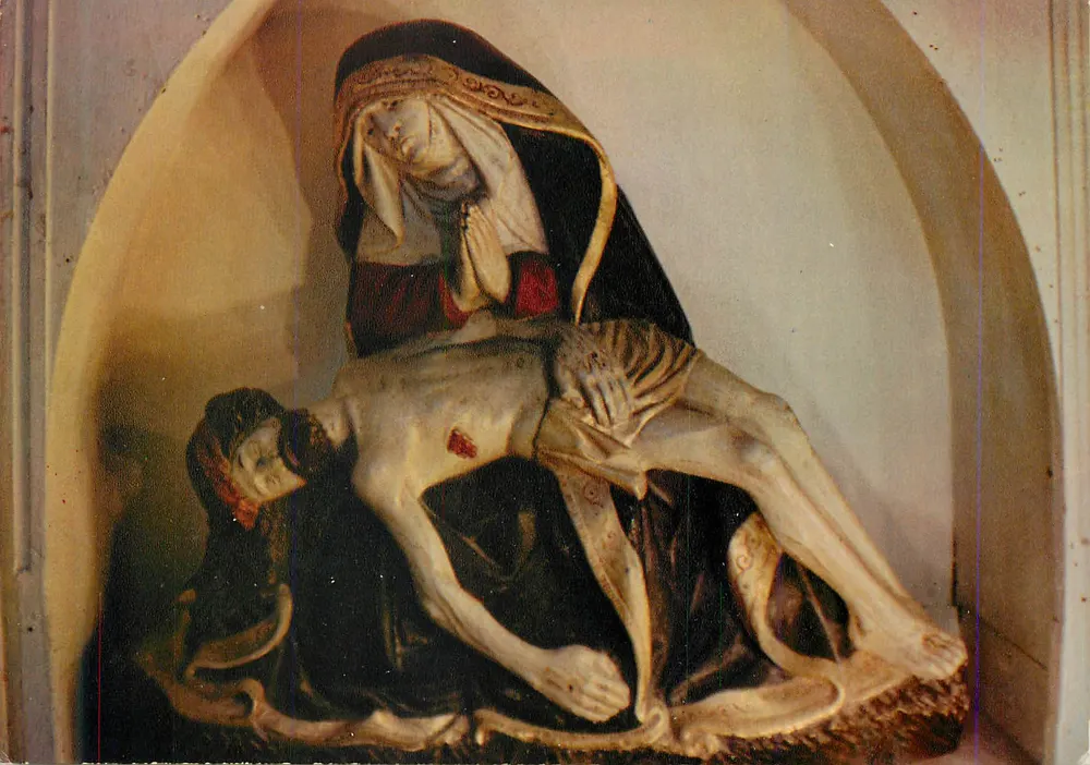 Geschnitzte Darstellung der Pietà — Verlag und Seriennummer nicht lesbar - Vorderseite