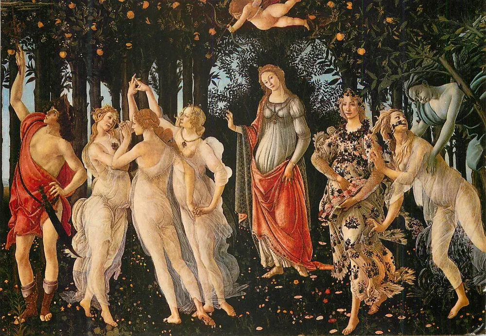 Die Venus und die Grazien — Gemälde von Sandro Botticelli — unbekannter Verlag, Seriennummer nicht sichtbar - Vorderseite