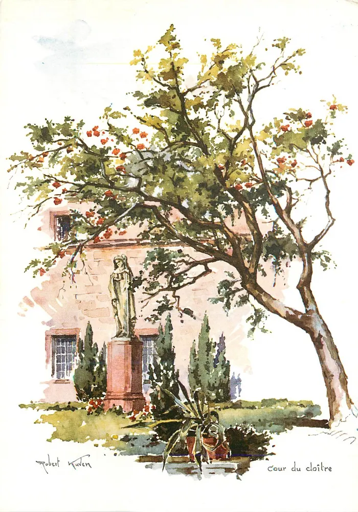 Klosterhof — Robert Kudern — Aquarellzeichnung - Vorderseite