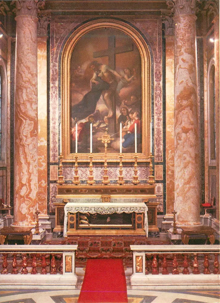 Innenraum einer Kirche — Altar und religiöses Gemälde — Verleger nicht sichtbar - Vorderseite