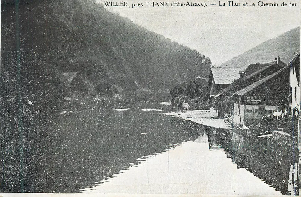 Willer, nahe Thann (Oberelsass) — Die Thur und die Eisenbahn - Vorderseite