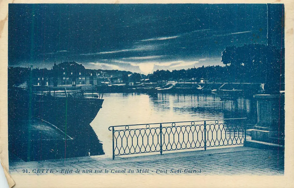 Cette — Nachteffekt am Canal du Midi — Pont Sadi-Carnot - Vorderseite